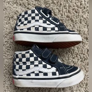 Vans Sneakers Toddler Size 5 Used Sk8 Mid Blueprint Checkerboard Casual Shoes